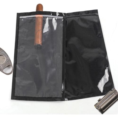 5pcs Portable Cigar Moisturizing Bag Reclosable Zip Poly Plastic Bags - Resealable Lock Seal Zipper Poly Bags Cigar Bag