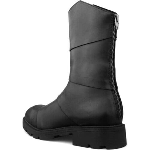 Military Combat Boots Men Genuine Leather High-Top Sneakers Street Round Toe Winter Warm Platform Boots Black Motorcycle Botas