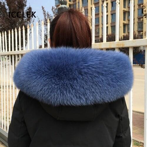 Real Fox Fur Collar For Womens Coat Genuine Large Fur Scarves Ladies Winter Warm Neck Cap Big Size Collar Custom Made