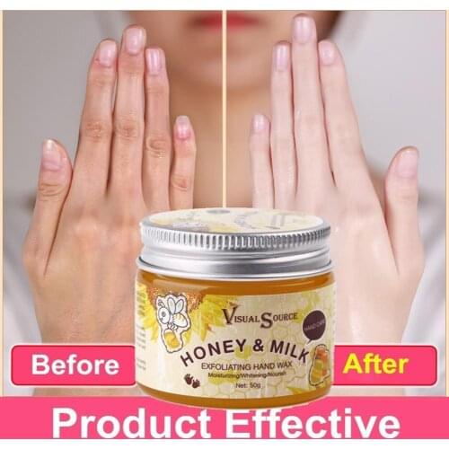 New 50g Milk Honey Hand Hand Wax Efficient Moisturizing Film Cream Exfoliating Skin Hand Calluses Whitening Care Hands Care E2X5