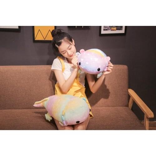 High-quality 35/45/55cm Cute Hexagonal Dinosaur doll giant salamander plush toys to send children birthday Christmas gift girl