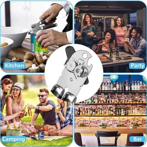High Quality Stainless Steel Cans Opener Professional Ergonomic Manual Can Opener Side Cut Manual Can Opener Kitchen Tools