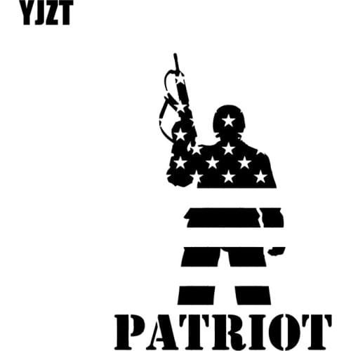 YJZT 10.3*13.9CM American Dream Soldier Patriot Covering The Body Cool Warrior Decal Black/Silver Car Sticker Vinyl C20-1709