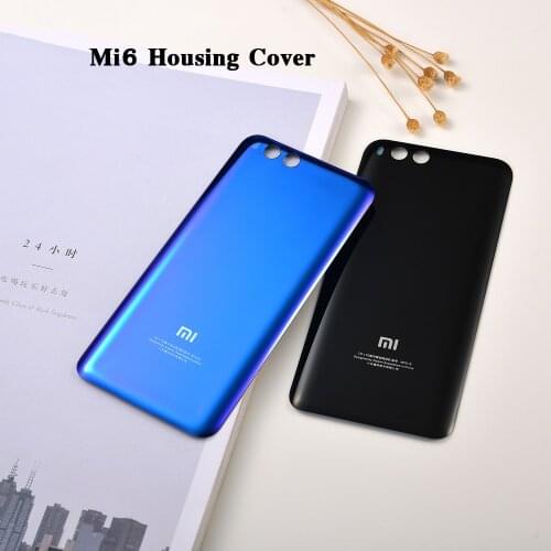 Xiaomi Mi 6 Mi6 Battery Back Cover 3D Glass Rear Door Housing Panel Phone Replacement Repair Parts For Mi MCE16 With Logo 5.15"