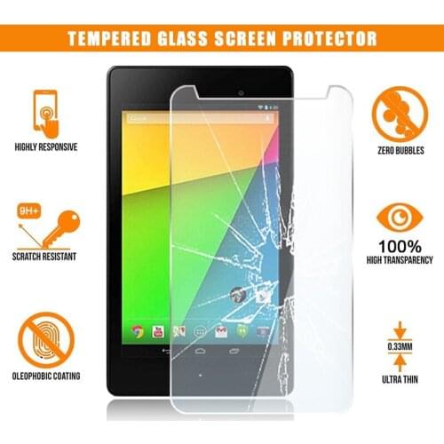 Screen Protector for Google Nexus 7 2nd Gen 2013 Tablet Tempered Glass 9H Premium Scratch Resistant Anti-fingerprint Film Cover