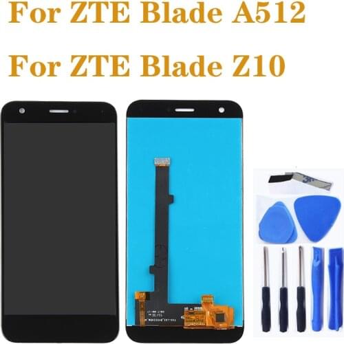 High quality LCD For ZTE Blade A512 LCD + touch screen digitizer assembly for ZTE Z10 display Repair parts
