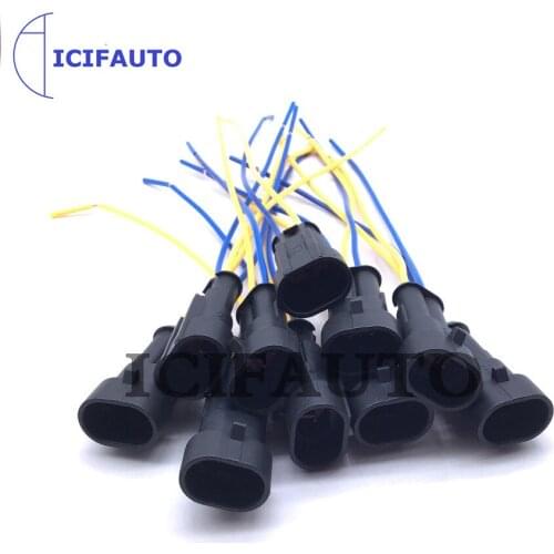 10 Pieces Waterproof Female Electrical Connectors Plug 2-Pin Way With Wire For Car Motorcycle Scooter Marine