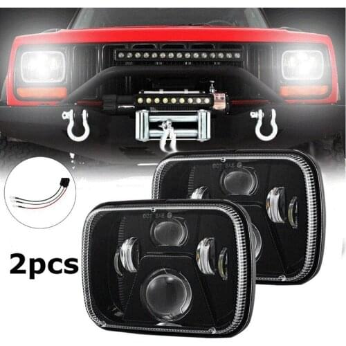 2PCS 120W 5X7 7X6 LED Headlight for 1986-1995 Jeep Wrangler YJ 1984-2001 Cherokee XJ