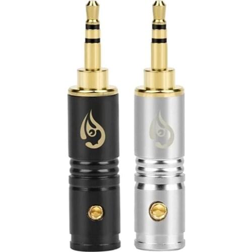 ID 6mm Wire 2.5mm Jack Earphone Plug Connectors 3 Poles Stereo Audio Adapter Connector For Upgrade Headphone Black Silver