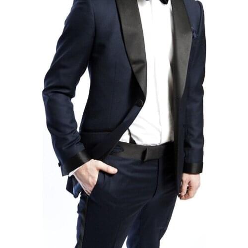 2018 High Quality Shawl Lapel wedding tuxedos for men/Bestmans suits/Dinner jacket/groom wear suits(bowtie+pants+jacket)