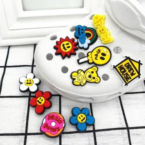 3PCS/lot Original PVC Flower Cloud Shoe Buckle Accessories Cute Bear Shoe Decoration for Crock Charms Designer Kids Gift