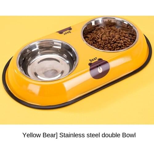 Dog bowl cat bowl cat food bowl dog anti knock over double bowl cat small and medium sized dog automatic drinking pet products