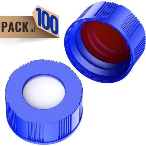 Autosampler 2ml HPLC 9-425 Vial Bottles 9mm ABS Screw Caps, 100Pcs by Ks-Tek