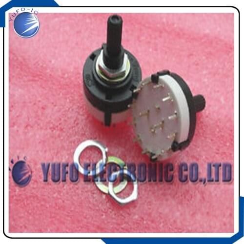 Free Shipping One Lot 10p,2 pole 12 positions PCB Rotary switch NEW,2P12T