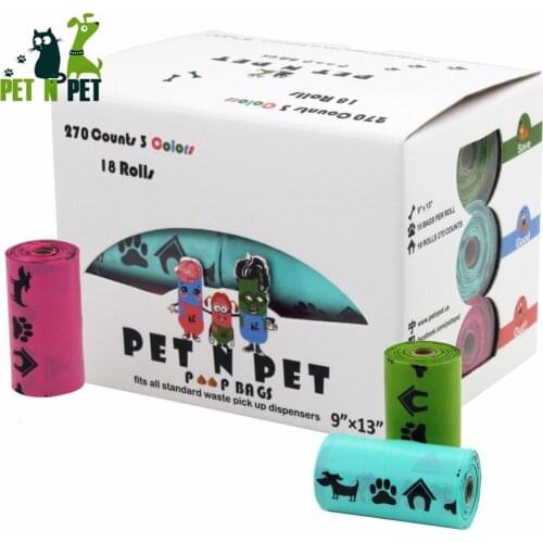 Pet N Pet Biodegradable Dog Poop Bags Earth-Friendly 18 Rolls 270 Counts Multipl Colors Lavender Scented Waste Bags