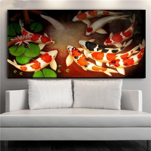 Large DIY diamond painting Koi fish pond landscape Painting,Wall decor 3d Diamond Embroidery,Full Square Round stone L845