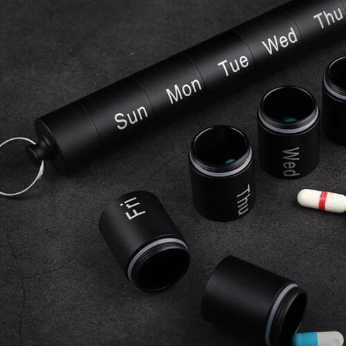 EDC Outdoor Camping Tool First Aid Waterproof bottle Metal Compartment Medicine Bottle Aluminum Alloy Seal Pill Bottles