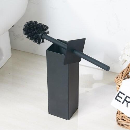 Stainless Steel Chrome Toilet Brush Holder Shiny Cleaning Brush Head Set Durable Wall Mount Bathroom Accessories