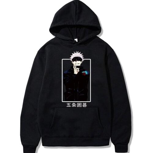 Harajuku Anime Gojo Go Print Hoodie Fantasy Jujutsu Kaisen Hoodies Long Sleeves Cruel Hoodie Unisex