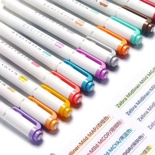 Highlighter Pen for school Dual Tip Markers highlighters Pens Text Paper Destacador Supplies manga drawing art set liner color
