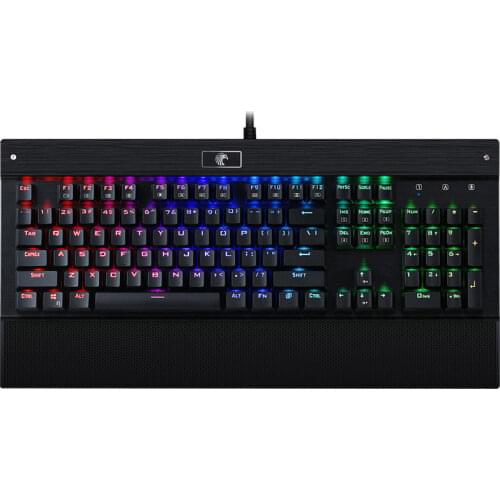 E-Element Z-77 RGB Mechanical Gaming Keyboard, Programmable RGB Backlit, DIY Blue Switches,Wrist Rest, 104 Keys Anti Ghosting