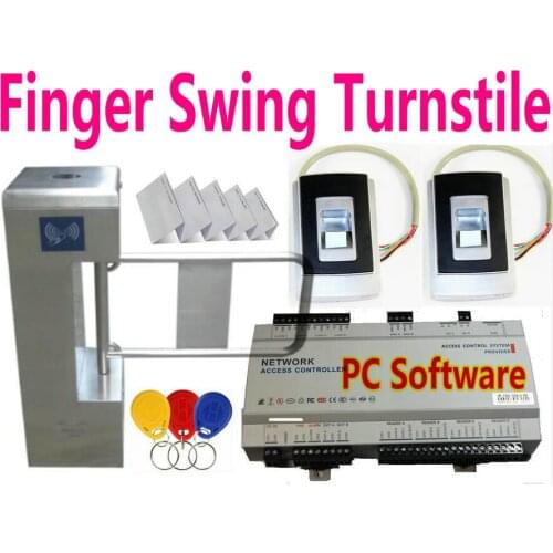Fingerprint Open Gate Metal Case Swing gate Access Enter+Exit Turnstie,IP Access Controller+Turnstile gate,Pedestrian passageway
