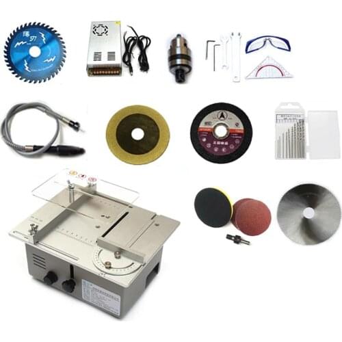 Multifunctional Mini Table Saw Double 360W 895 Motor DIY Desktop Cutting Polishing Machine Woodworking Lathe Speed Adjustable