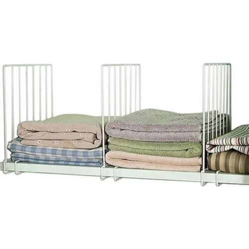 Wardrobe Storage Layered Rack Shelf Divider Bar Storage Organizer Shelf Divider Baffle Vertical Partition