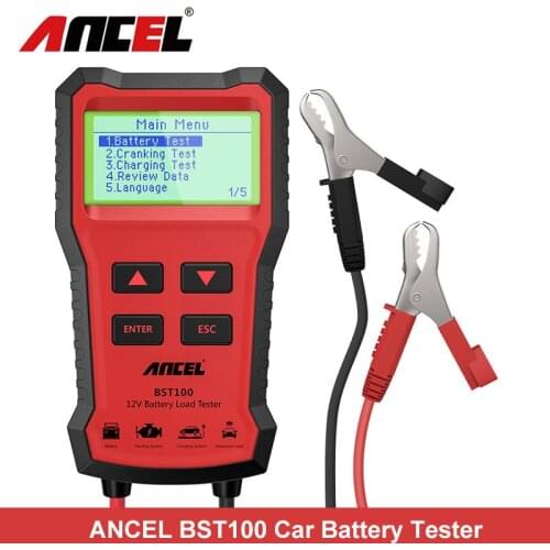 ANCEL BST100 Car Battery Tester 12V 2000CCA Multilingual Battery Test Tool for Car Quick Cranking Charging test Battery Analyzer