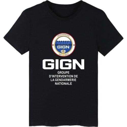 2019 France Special Men T shirt Polices Forces Unit GIGN Gendarmerie Tshirt Mens Summer Clothes GIGN Short Sleeve Tops Tees