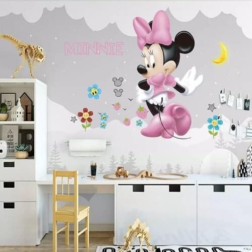 Cartoon Mickey Minnie pvc wall paste for childrens room. Living room bedroom wall decoration Disney movie poster. Door sticker