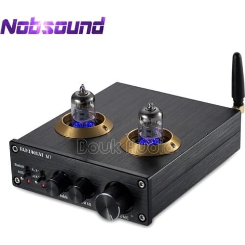 Nobsound Bluetooth HiFi Vacuum 6J1 Tube Amplifier Stereo Tube Preamplifier With Treble Bass Tone Control