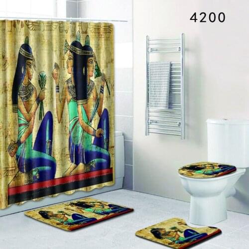 NEW Sexy Skirt Girl Bathroom Curtain Waterproof Fabric African Women Shower Curtain and carpet set for Bathroom Decoration