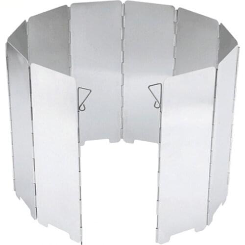 10Pcs/Set Protable Outdoor Camping Picnic Barbue Gas Stove Wind Shield Aluminum Alloy Foldable Burner Windproof Screen