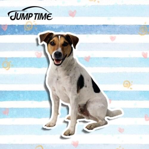 Jump Time 13cm x 12.3cm 3D Car Styling Shepherd Pet Dog Vinyl Sticker Laptop Travel Luggage Auto Decor Waterproof Accessories