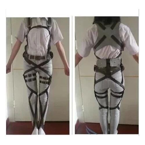 Attack On Titan Japanese Anime Shingeki No Kyojin Recon Corps Harness Belts Hookshot Cosplay Costume Adjustable Belts trench