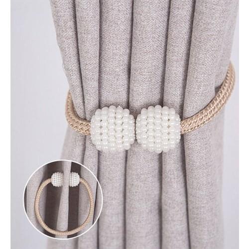 Curtain straps Pearl magnetic ball all-match straps a pair of creative lace-up modern simple home decoration