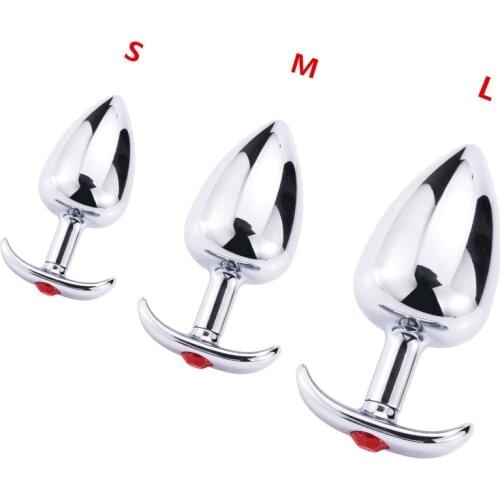 S/M/L Smooth Metal Anal Toys Butt Plug Dildo Prostate Massager Anus Beads Sex Product For Adults