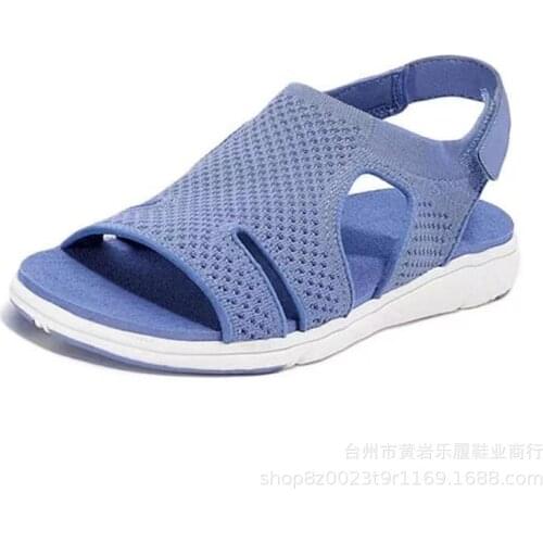 Women Sandals Mesh Casual Ladies Wedge Shoes Solid Color Platform Slip-On Female Sandalias Soft Thick Bottom Mujer