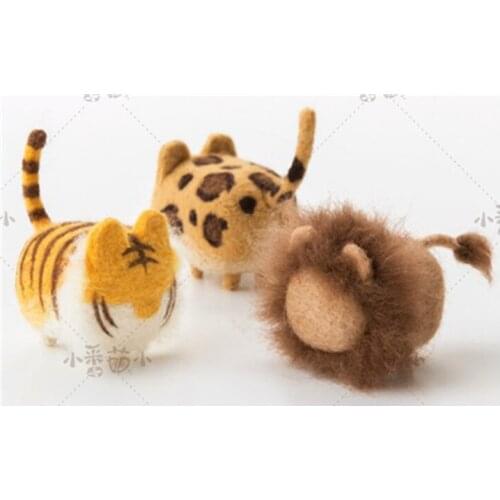 No face series cartoon animal set wool needlepoint kit wool felt needle felting decoration craft needlecraft DIY handmade