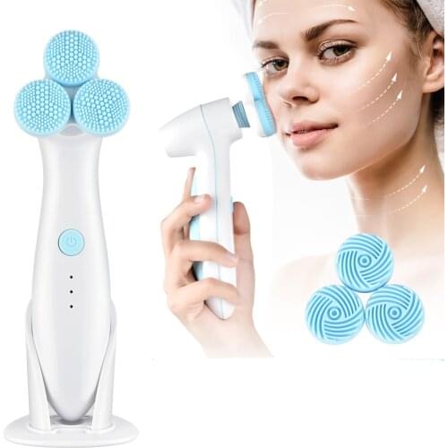 Facial Cleansing Brush Sonic Vibration Mini Face Cleaner Skin Peeling Blackhead Removal Pore Cleanser Face Massager Device