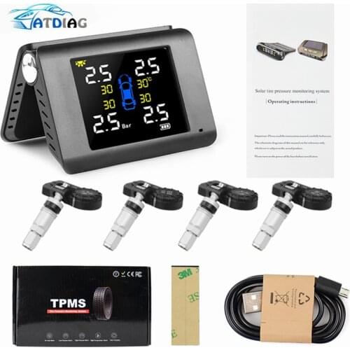 Tire Pressure Sensor TPMS Car Solar Monitor TMPS Control Tyre Pressure Monitoring System External Internal Sensors