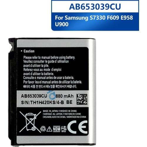 Samsung Original AB653039CU Battery For Samsung S7330 F609 E958 U900 U800E AB653039CC AB653039CE AB653039CA Phone Battery 880mAh