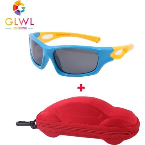 Baby Sunglasses Car Box Kids Sun Glasses Polarizing Lenses Silicone Sunglass With Case Eyeglasses Children Sports Trends 2021