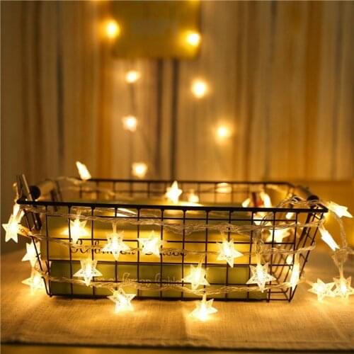 1m/3m/6m LED Fairy Light String Battery Powered Garland Star New Year Christmas Lights Holiday Party Wedding Decor Fairy Lights