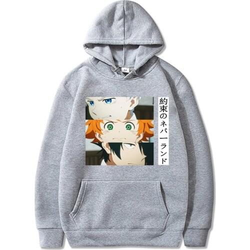 Anime The Promised Neverland Emma Eyes Hoodies Fashion Men Women Sweatshirts Casual Hooded Harajuku New Sports Hoodie