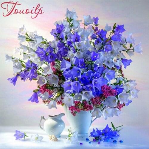 Touoilp Diamant Borduurwerk Bloem Foto 'S Van Steentjes Diamant Schilderen Vierkante Volledige Boor Diamant Mozaïek Violet Home