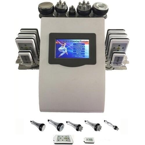 40KHZ 6 In 1 Ultrasonic Cavitation Vacuum Radio Frequency 8 Pads Lipo Laser Slimming weight loss beauty Machine for Spa