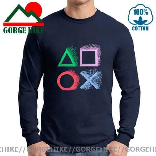 Vintage Splash design PS gaming T shirt Xbox Game play station T-shirt Hip Hop Long tshirt Retro PS1 PS2 PS3 PS4 Gamer brand Tee
