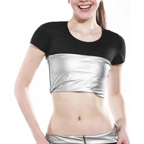 Women Hot Sweat Sauna T Shirt Body Shaper Weight Loss Vest Tummy Control Waist Trainer Corset Compression Slimming Fitness Tops